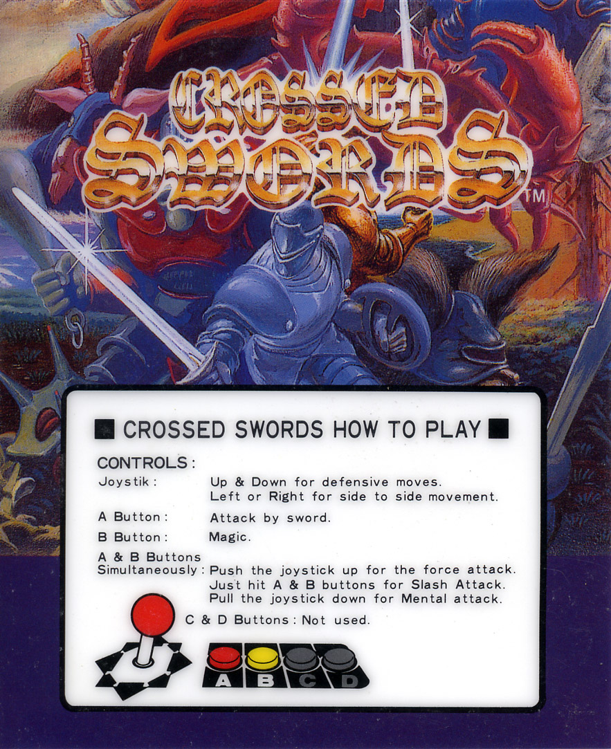 Mini Marquee Crossed Swords Neo Geo Mvs Snk Arcade No Console Aes Cd Cdz Jamma 